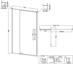 Niagara Душевая дверь в нишу Nova 110x195 NG-66-11A – фотография-11